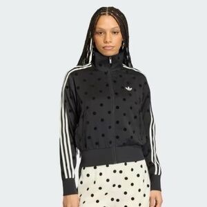 Adidas Black Satin Polka Dot Track Jacket (NWT)